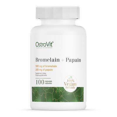 Bromelain 500mg + Papain 100-kapslar