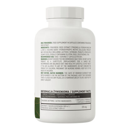 Fenugreek Bockhornsklöver extrakt 600mg 90-kapslar - Bild 3