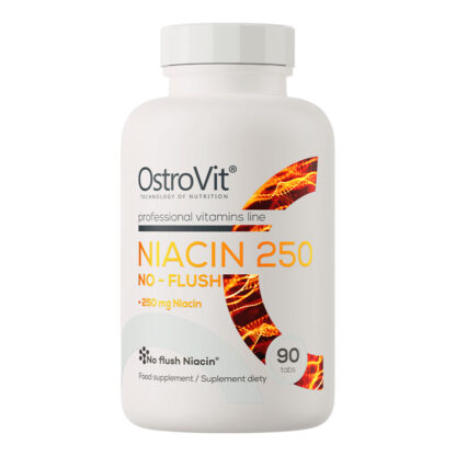 Högkvalitativt kosttillskott Niacin 250mg NO-FLUSH 90-tabletter