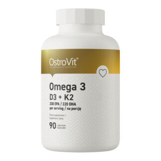 högkvalitativt Omega-3 + D-vitamin + K2 90-kapslar kosttillskott