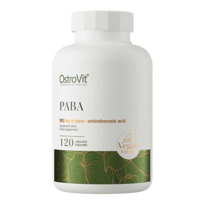 Köp högkvalitativt kosttillskott med PABA 500mg (para aminobensoesyra) 120-kapslar
